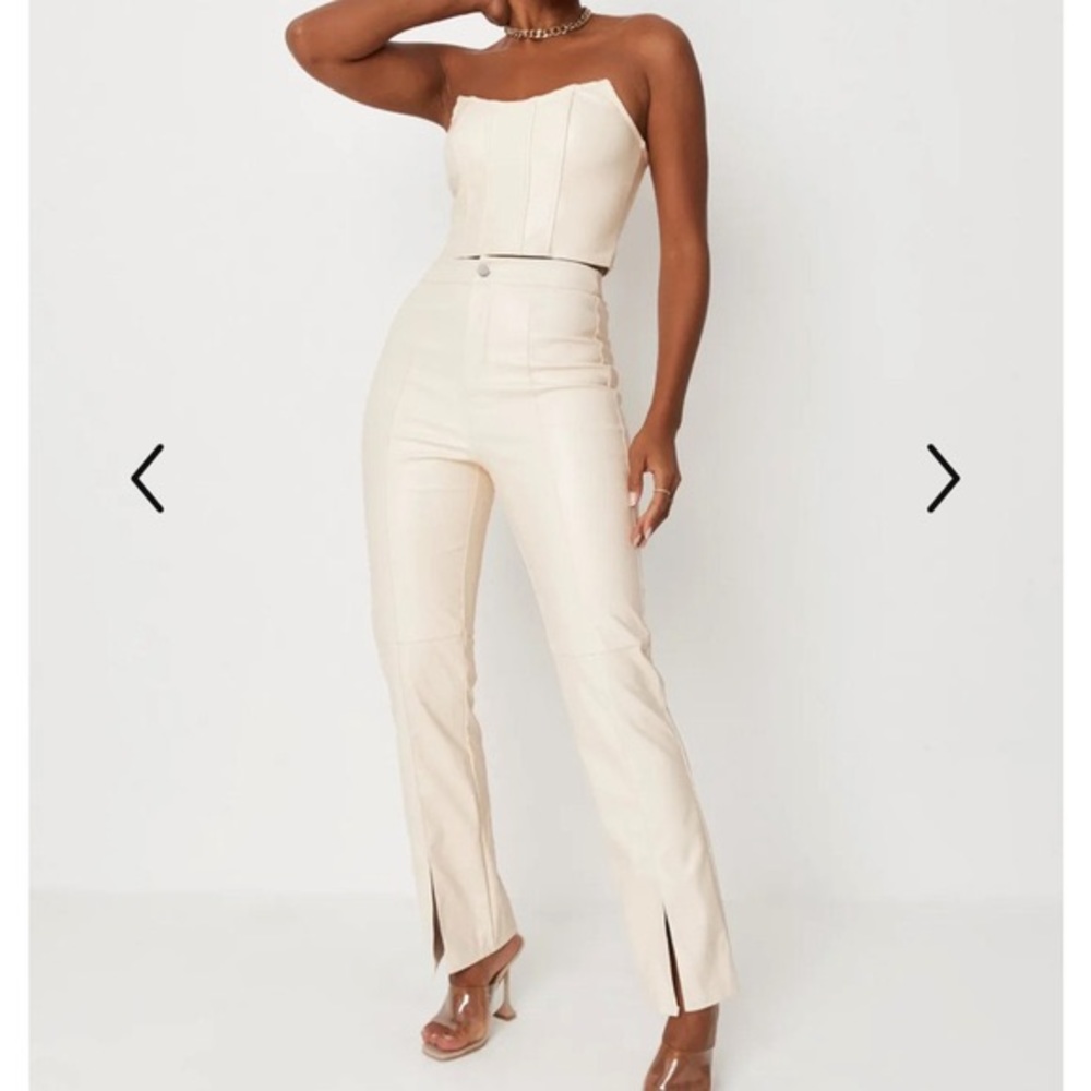 PU SPLIT FRONT STRAIGHT LEG
TROUSER CREAm